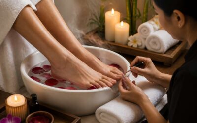 Enjoy a relaxing foot spa with pedicure for softer, healthier feet.