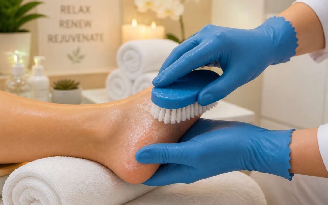Pedicure salon gloves keep your hands dry and clean during every treatment.